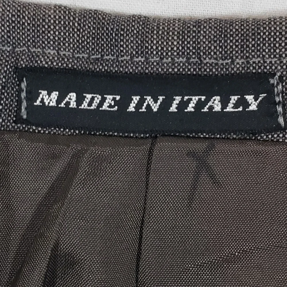 Profilo Gift Mens Blazer Suit Jacket Made in Italy Wool Pinstripe Dark‎ Gray
